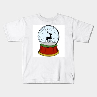 Color reindeer snow globe Kids T-Shirt